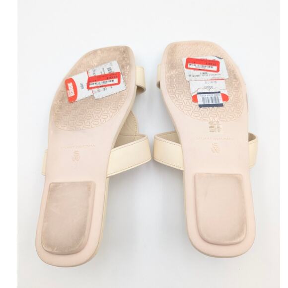 Stuart Weitzman Ibiza Slide Sandal Open Square Toe Women's Ivory Size US7 EU37.5 - Picture 8 of 9